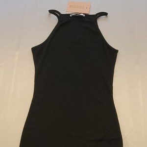 Missguided Rib racer mini dress black